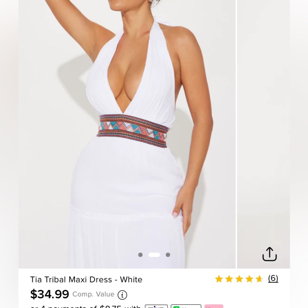 Fashion Nova White Tia Tribal Maxi Dress